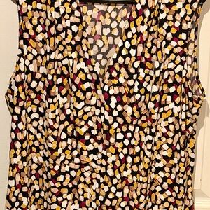 Calvin Klein Black and Gold Patterned Blouse